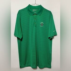 Nike Golf Tour Performance Polo Shirt US Open Pinehurst Logo Green Striped Large